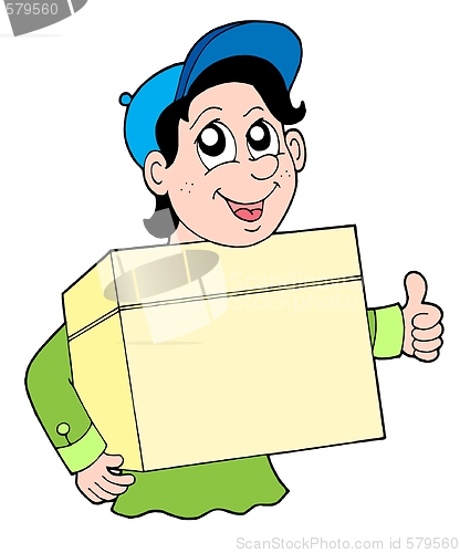 Image of Man with box