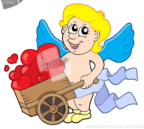 Image of Cupid with wheelbarrow