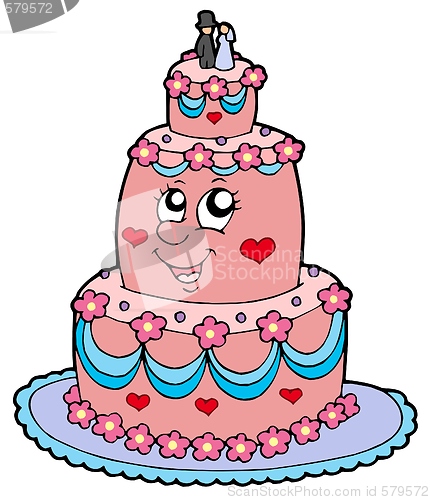 Image of Cartoon wedding cake