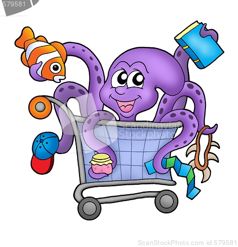 Image of Octopus and shopping cart