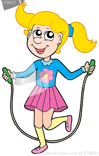 Image of Girl with jumping rope