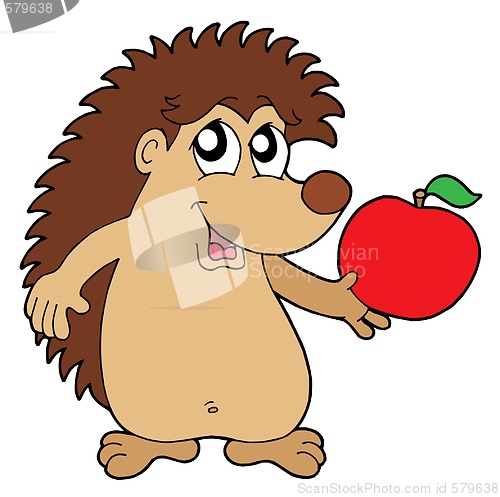 Image of Hedgehog with apple