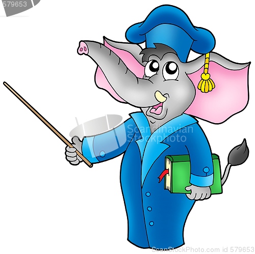 Image of Cartoon elephant teacher