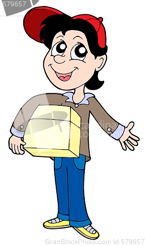 Image of Delivery boy with box 2