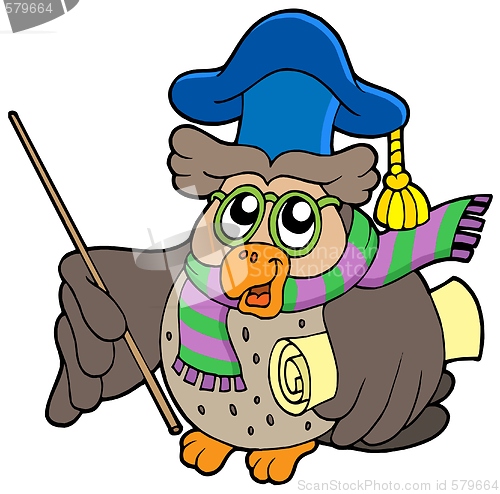 Image of Owl teacher with parchment