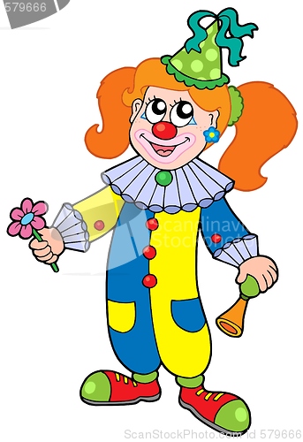 Image of Cartoon clown girl