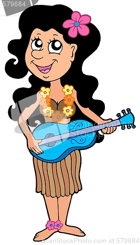 Image of Hawaiian musician girl