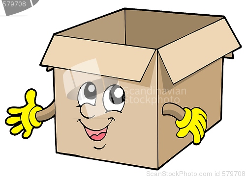 Image of Open cute cardboard box