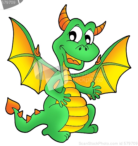 Image of Cute green dragon