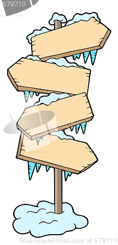 Image of Frozen wood sign