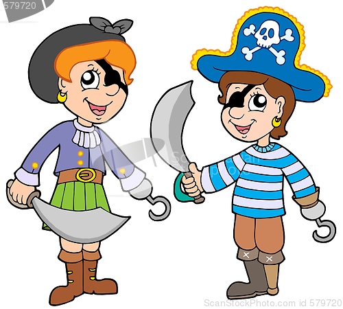 Image of Pirate boy and girl