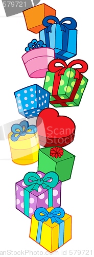 Image of Pile of Christmas gifts