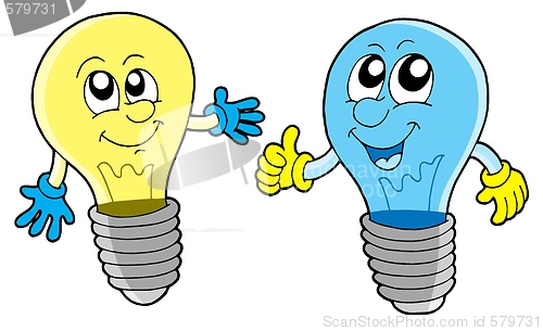 Image of Pair of cute lightbulbs