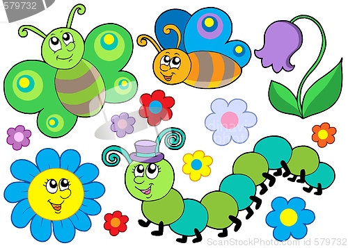 Image of Bug and flower set