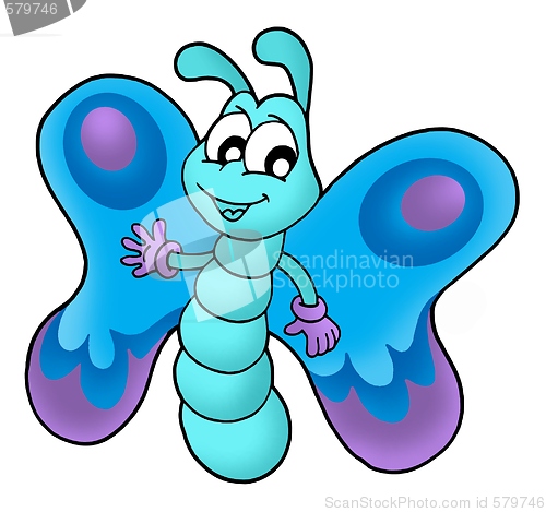 Image of Cute blue butterfly
