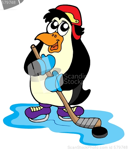 Image of Penguin hockey player