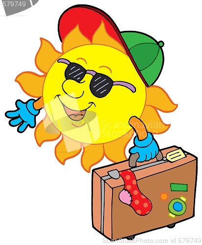 Image of Cartoon sun traveller