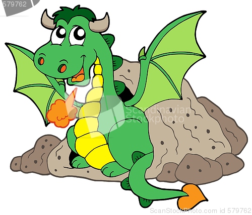 Image of Cute dragon in cave