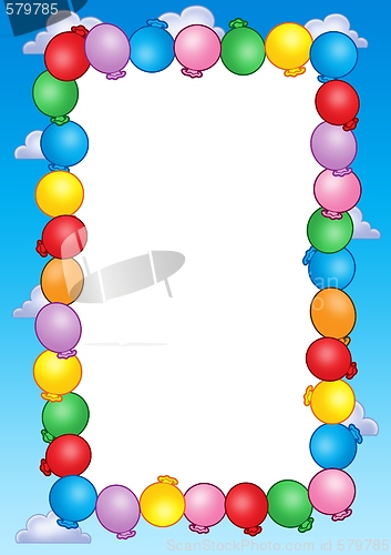 Image of Party invitation frame with balloons