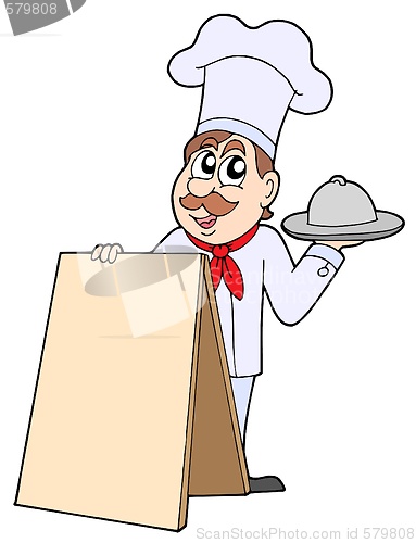 Image of Chef with table