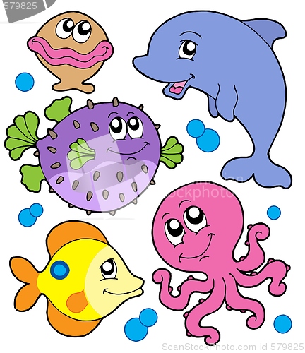 Image of Cute marine animals collection 1b