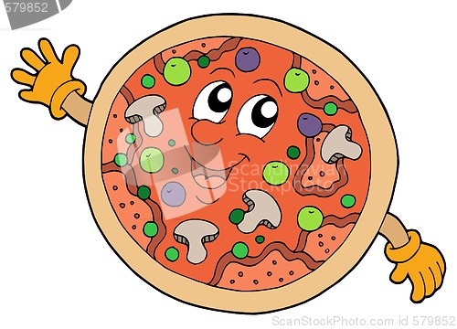 Image of Cute smiling pizza