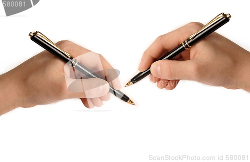 Image of Lefthanded child writing on white paper