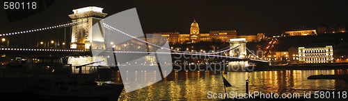 Image of Budapest panorama with Chain bridge and royal palace