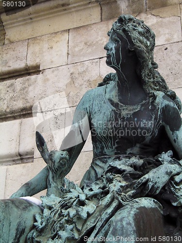 Image of Budapest royal palace - Bronze statue