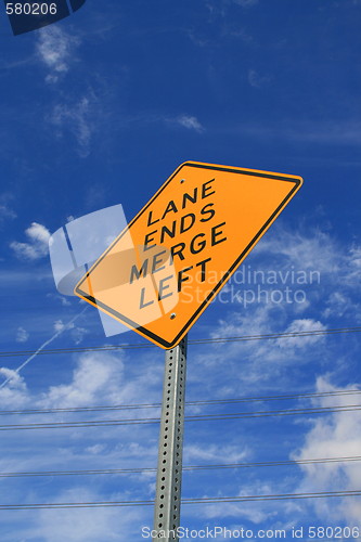 Image of Lane Ends Road Sign