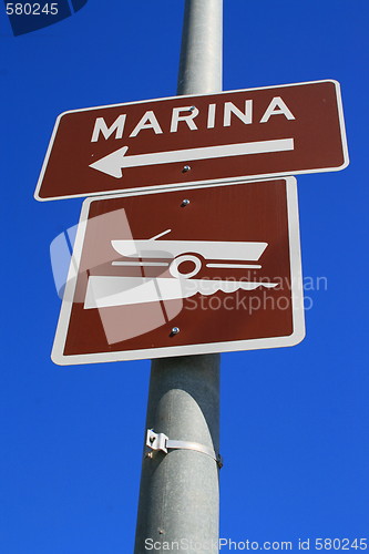 Image of Marina Direction Street Sign