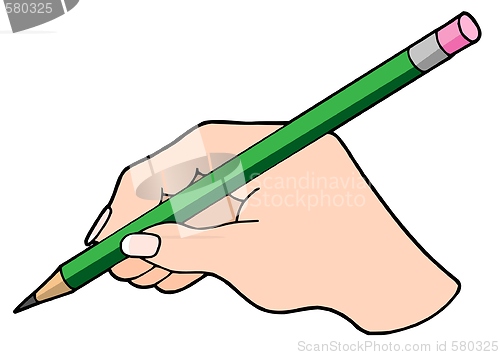 Image of Writing hand with pencil