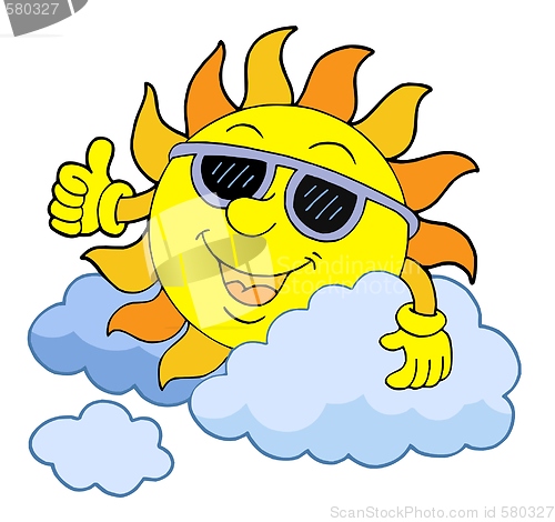 Image of Sun with sunglasses