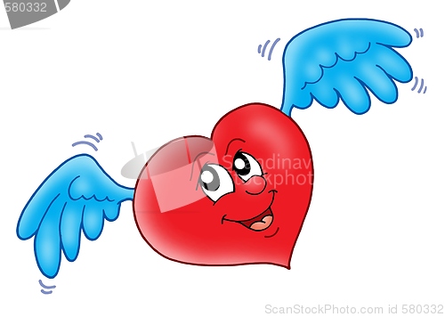 Image of Smiling heart with wings