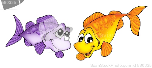 Image of Yellow and purple fish
