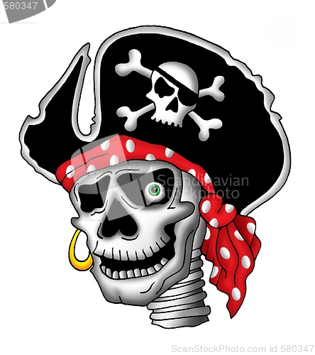 Image of Pirate skull in hat