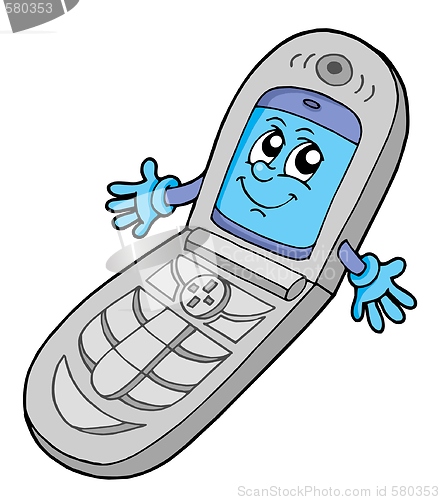 Image of V cell phone open