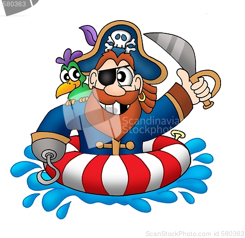 Image of Pirate in swimming ring