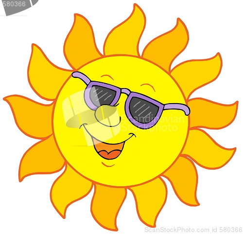 Image of Sun with sunglasses