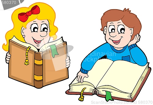 Image of Reading boy and girl