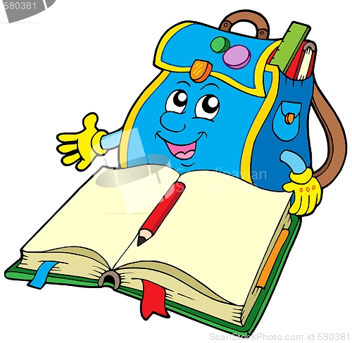 Image of School bag reading book