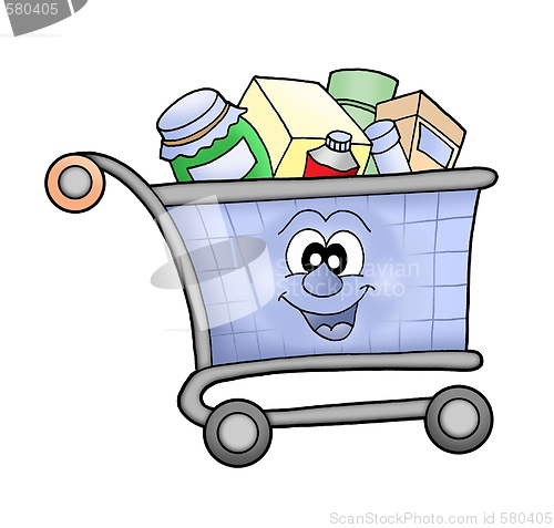 Image of Shopping cart happy.