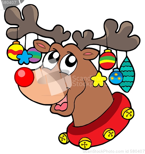 Image of Reindeer with Christmas decorations