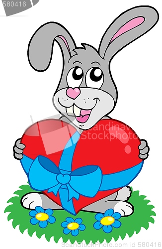 Image of Valentine rabbit with heart