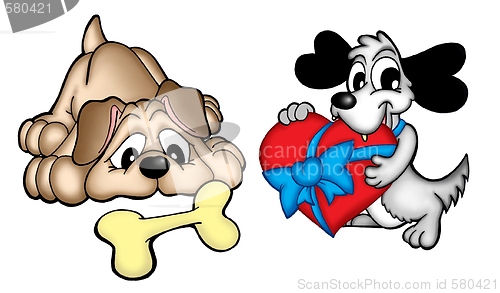 Image of Pair of cute dogs