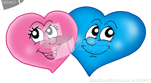 Image of Two smiling hearts