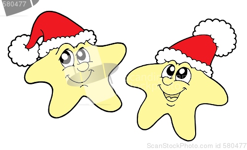 Image of Stars in Christmas caps