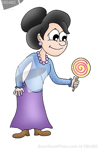 Image of Women with lollipop