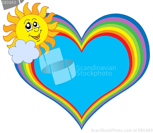 Image of Rainbow heart with Sun