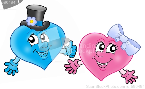 Image of Pair of smiling hearts